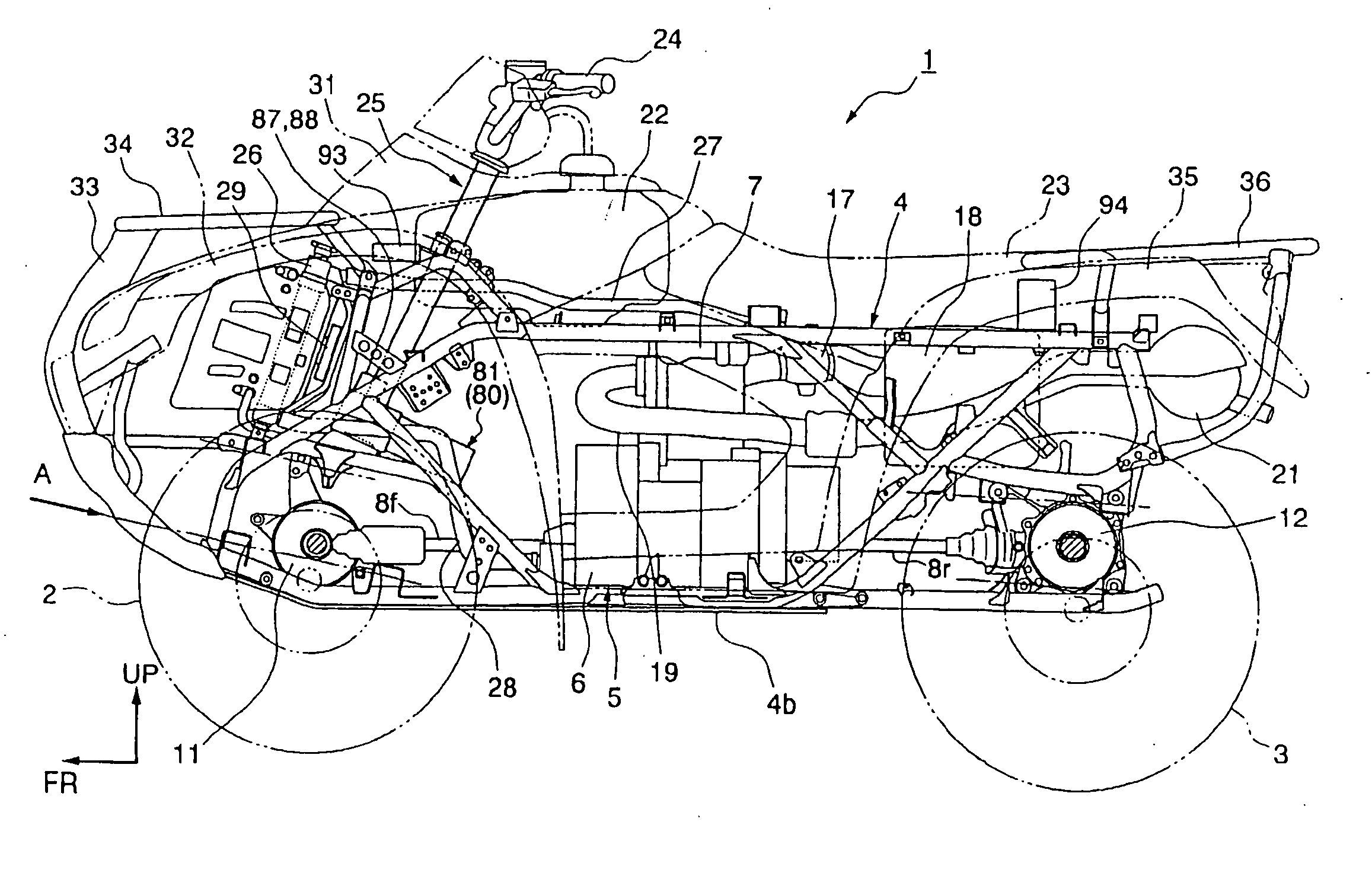 Power steering system for all-terrain buggy vehicle