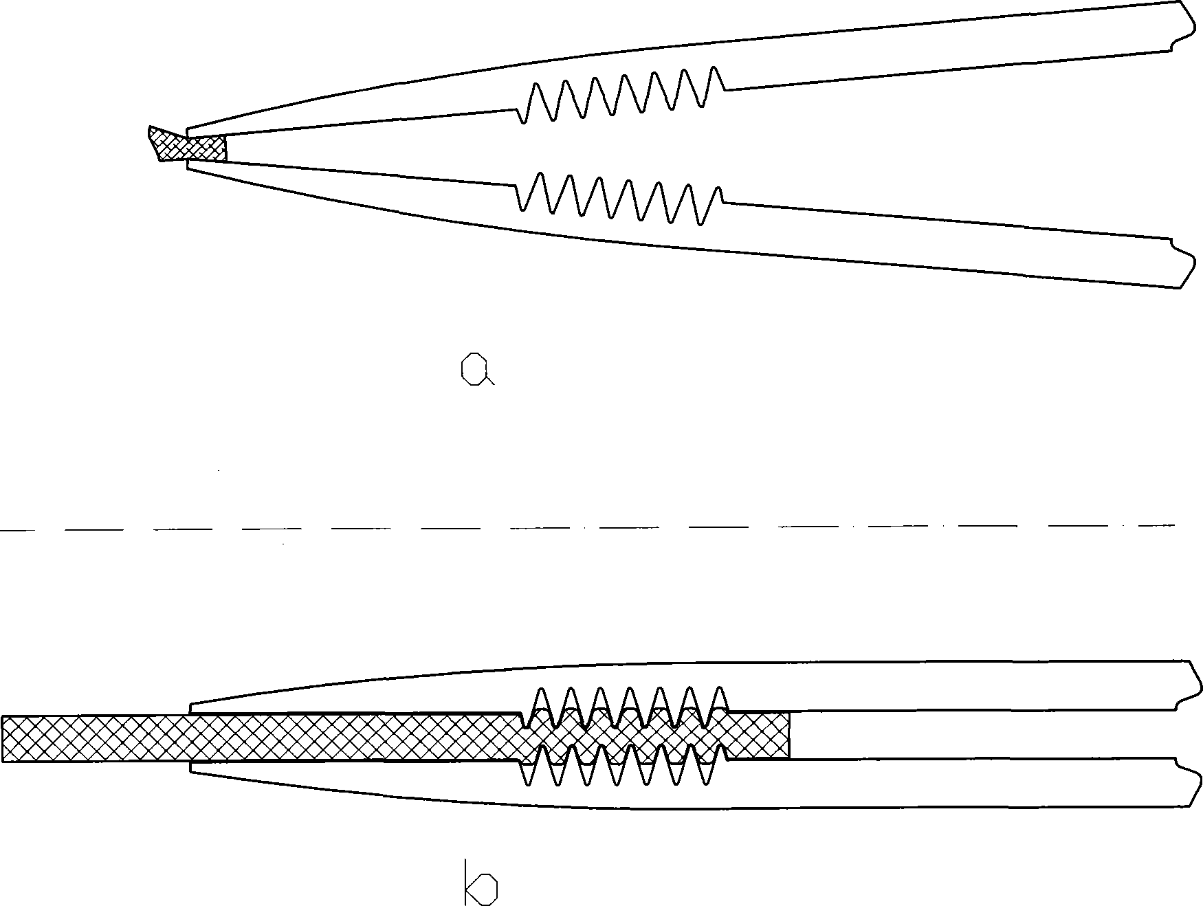 Toothed non-sticky bipolar electrocoagulation forceps