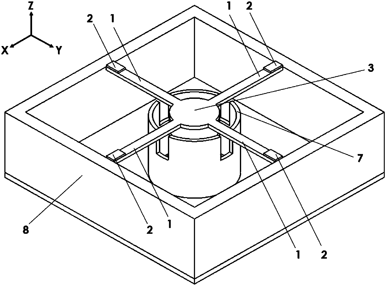 Self-powered triaxial acceleration sensor and detection method