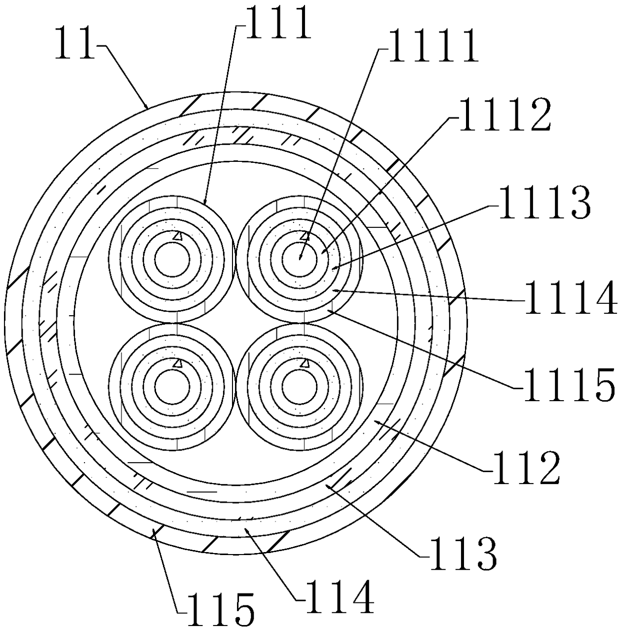 High-flame-retardancy railway signal cable