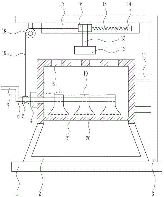 Efficient roasting device for rare earth waste