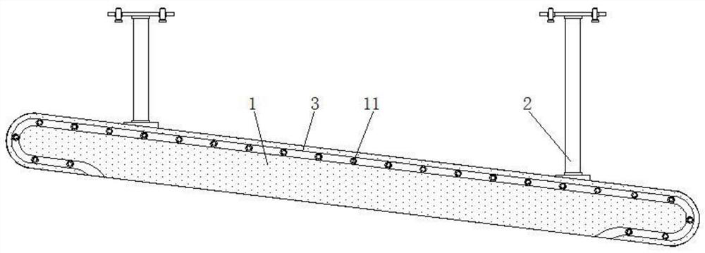 A fabric movable suspension conveying mechanism for assembly line in textile workshop