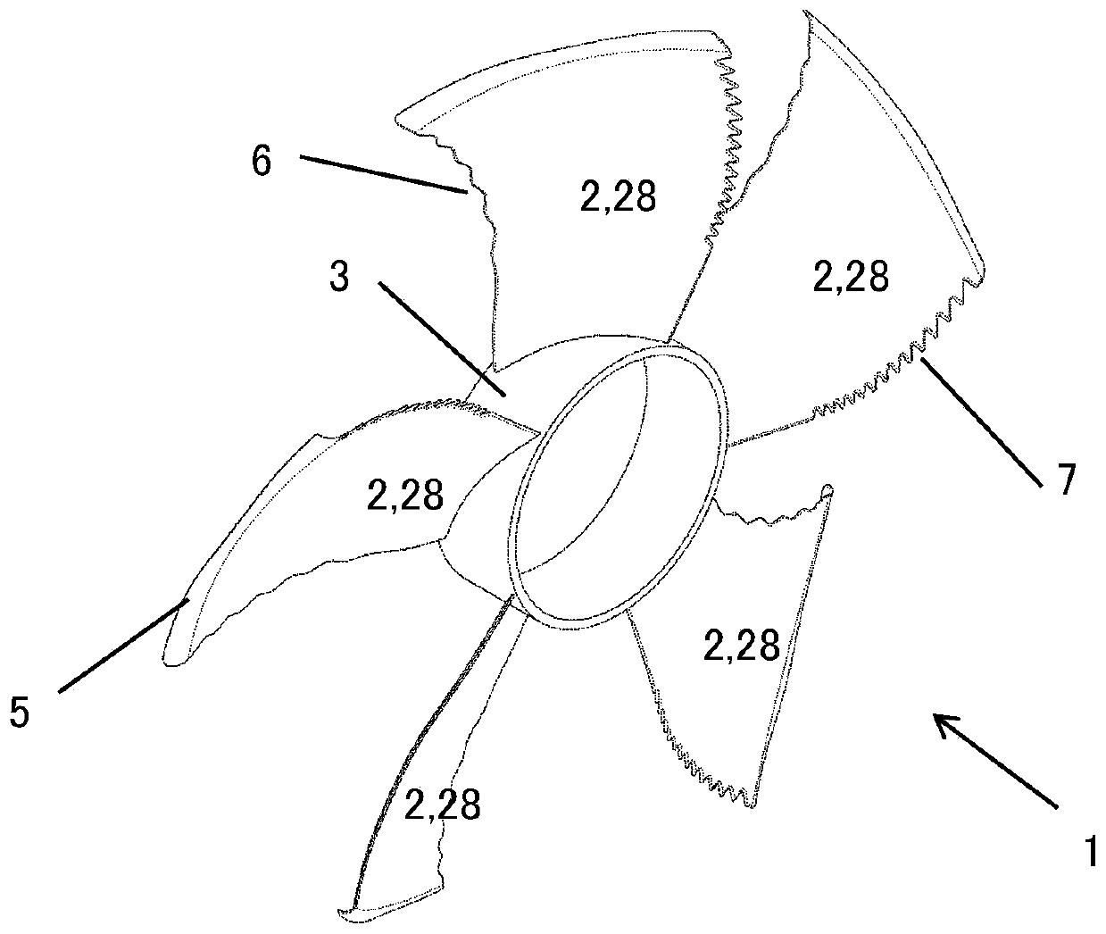 Vanes for the impeller of a ventilator, impeller, and axial ventilator, diagonal ventilator, or radial ventilator