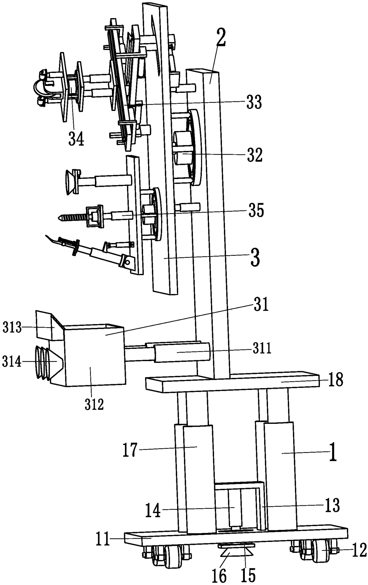 Non-damage automatic treatment device for building wall surface