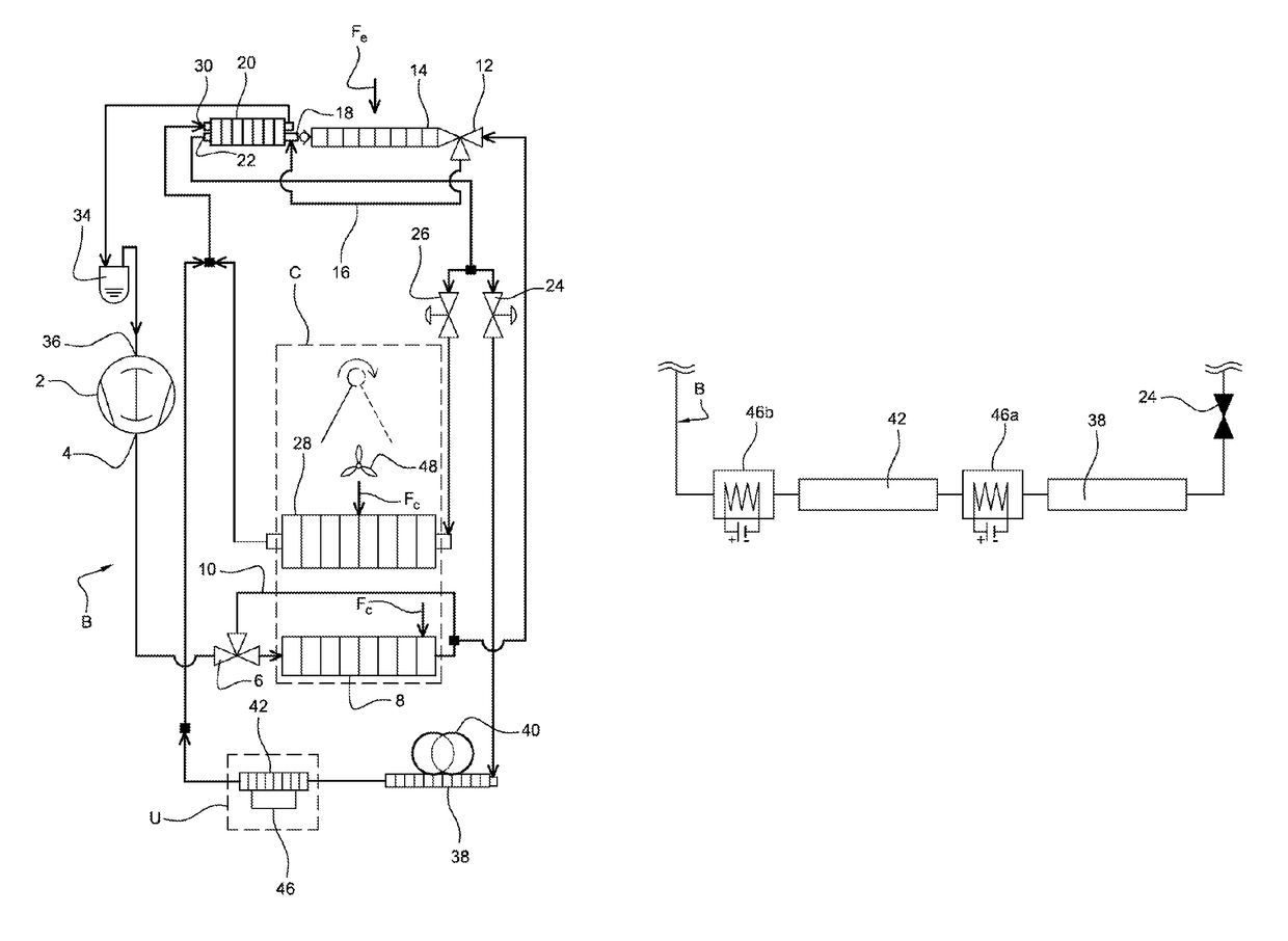 Heat conditioning system for a motor vehicle