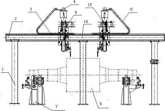 Special roll surfacing welding machine