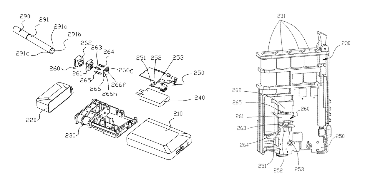 Electronic cigarette charging dock, electronic cigarette case, and method for use thereof