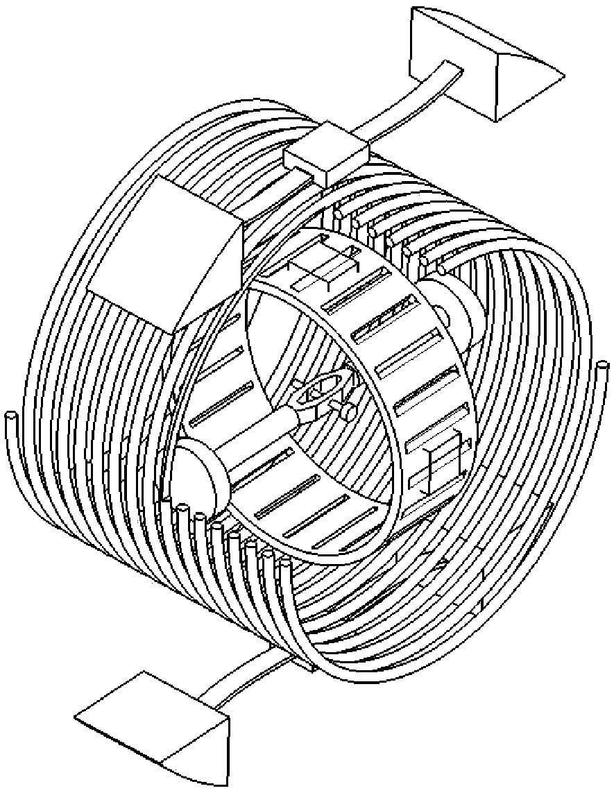 Bi-stable piezoelectric-electromagnetic power generation device making use of kinetic energy of fluid in pipeline