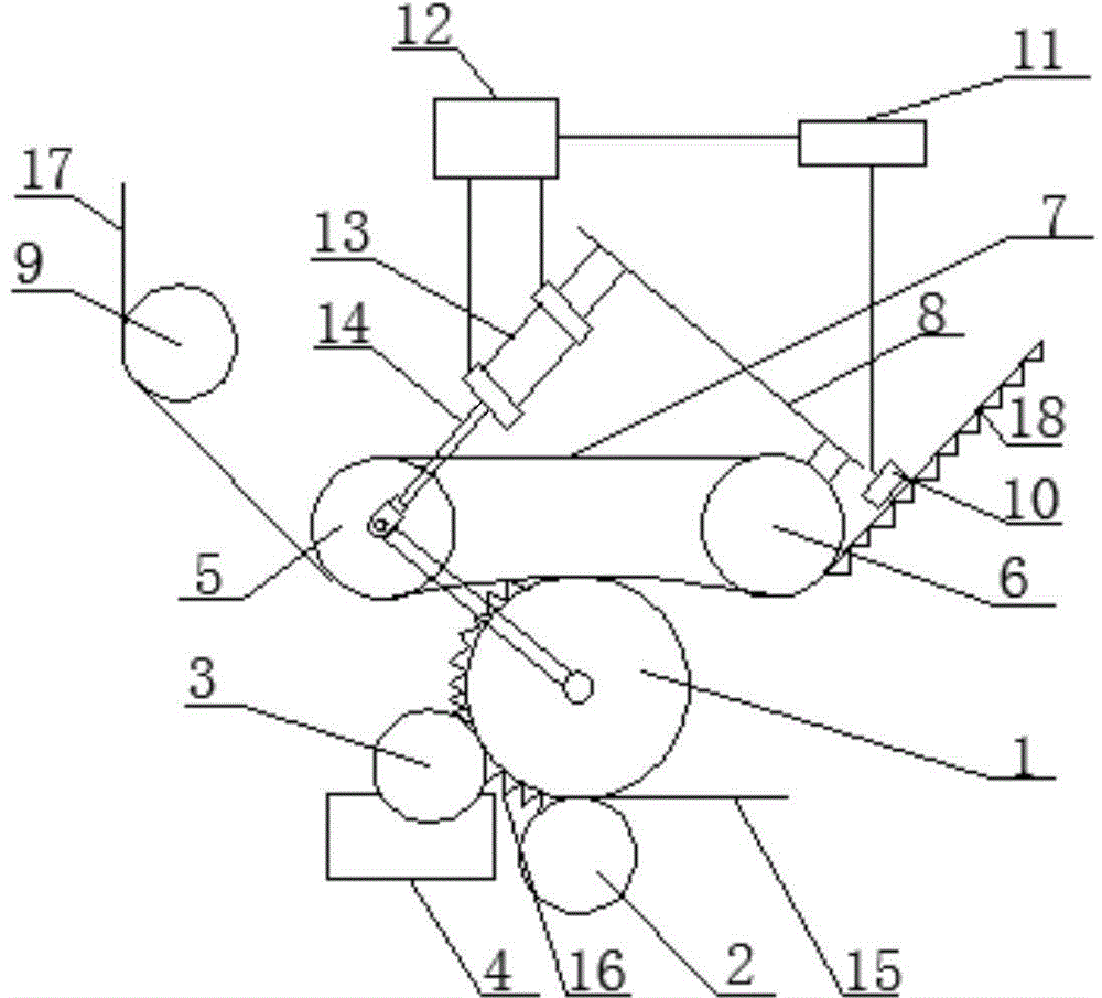 Single corrugated board production device