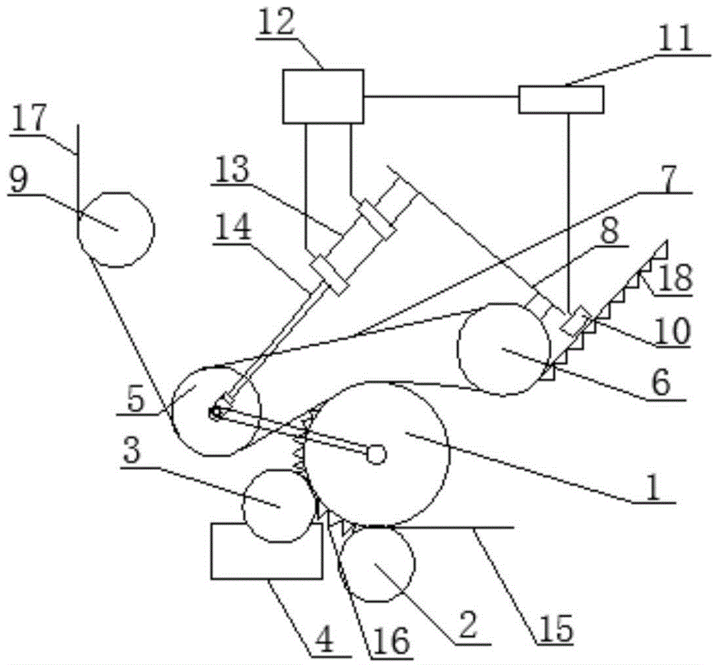 Single corrugated board production device