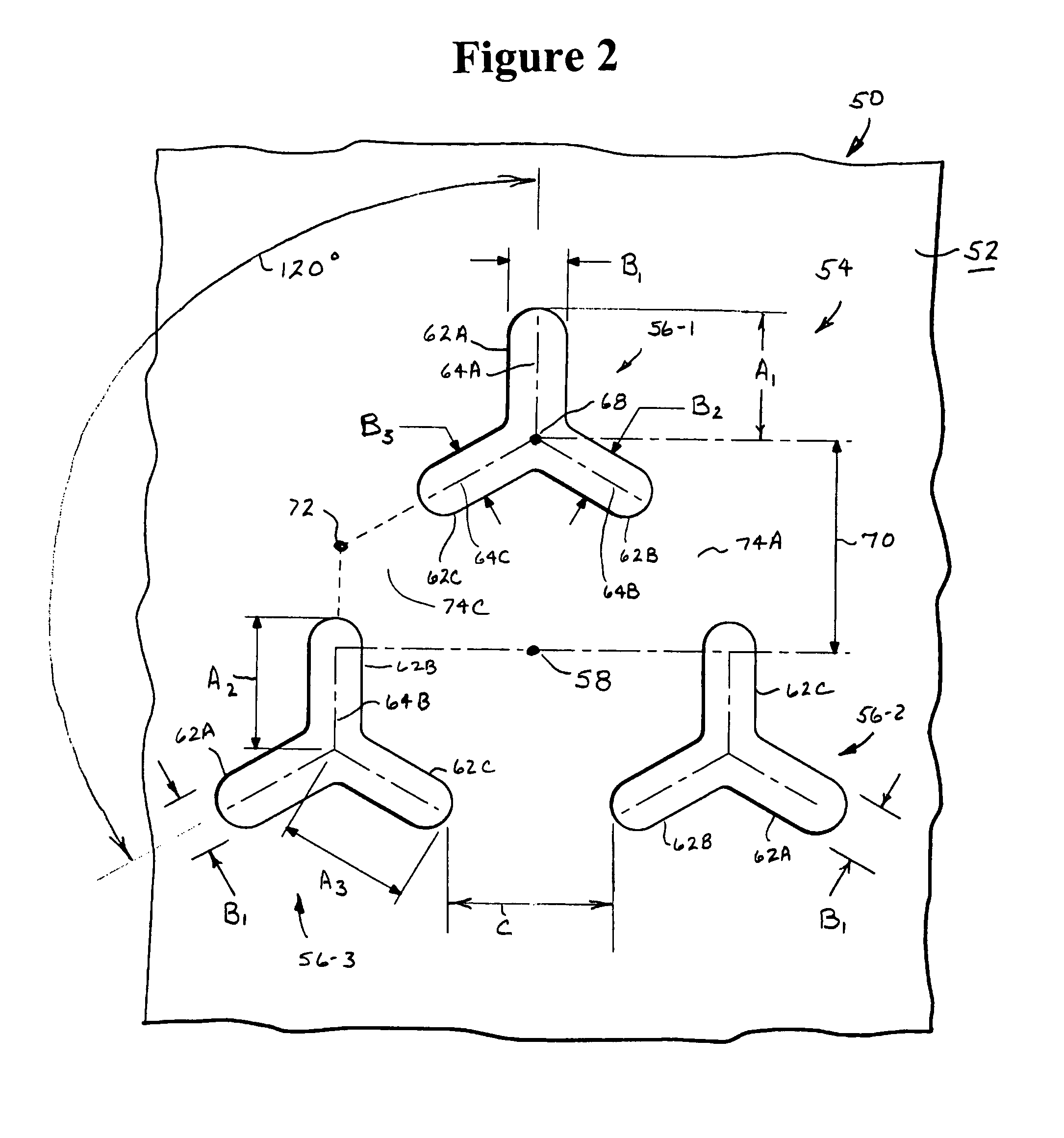 Bulked continuous filament having a three-sided exterior cross-section and a convex six-sided central void and yarn and carpet produced therefrom