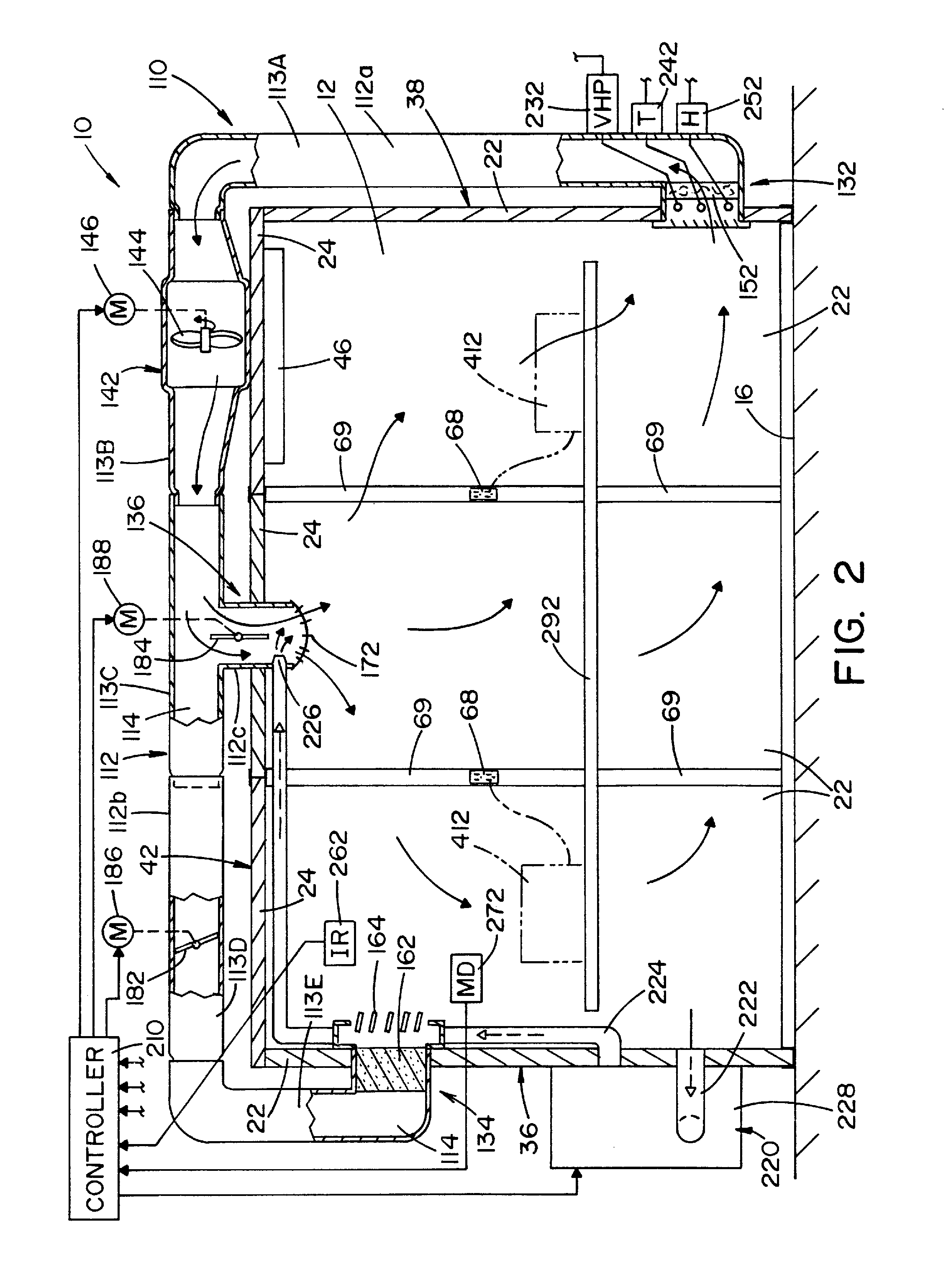 Vaporized hydrogen peroxide decontamination structure