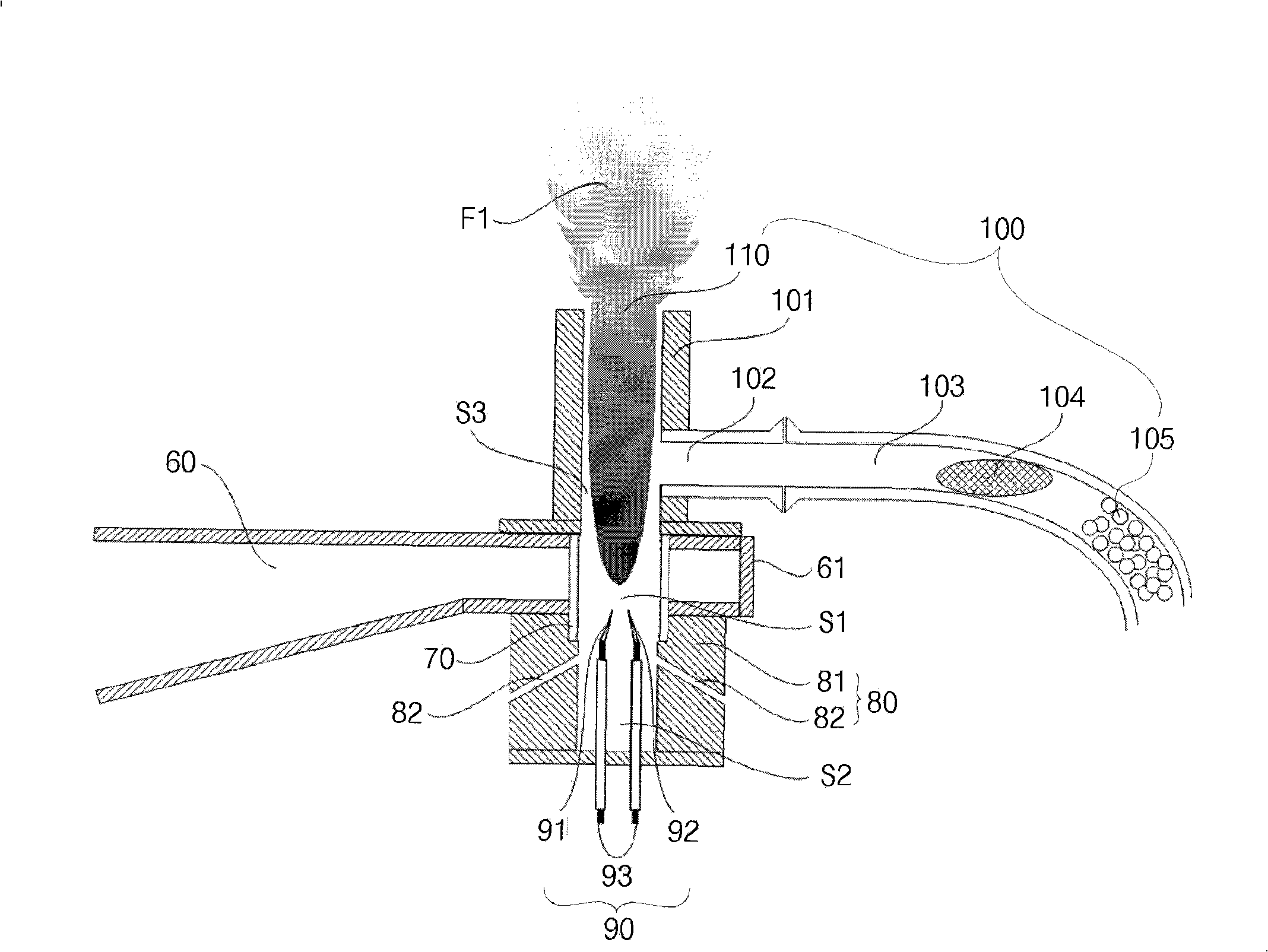 Device and method for eliminating fluorinated gases