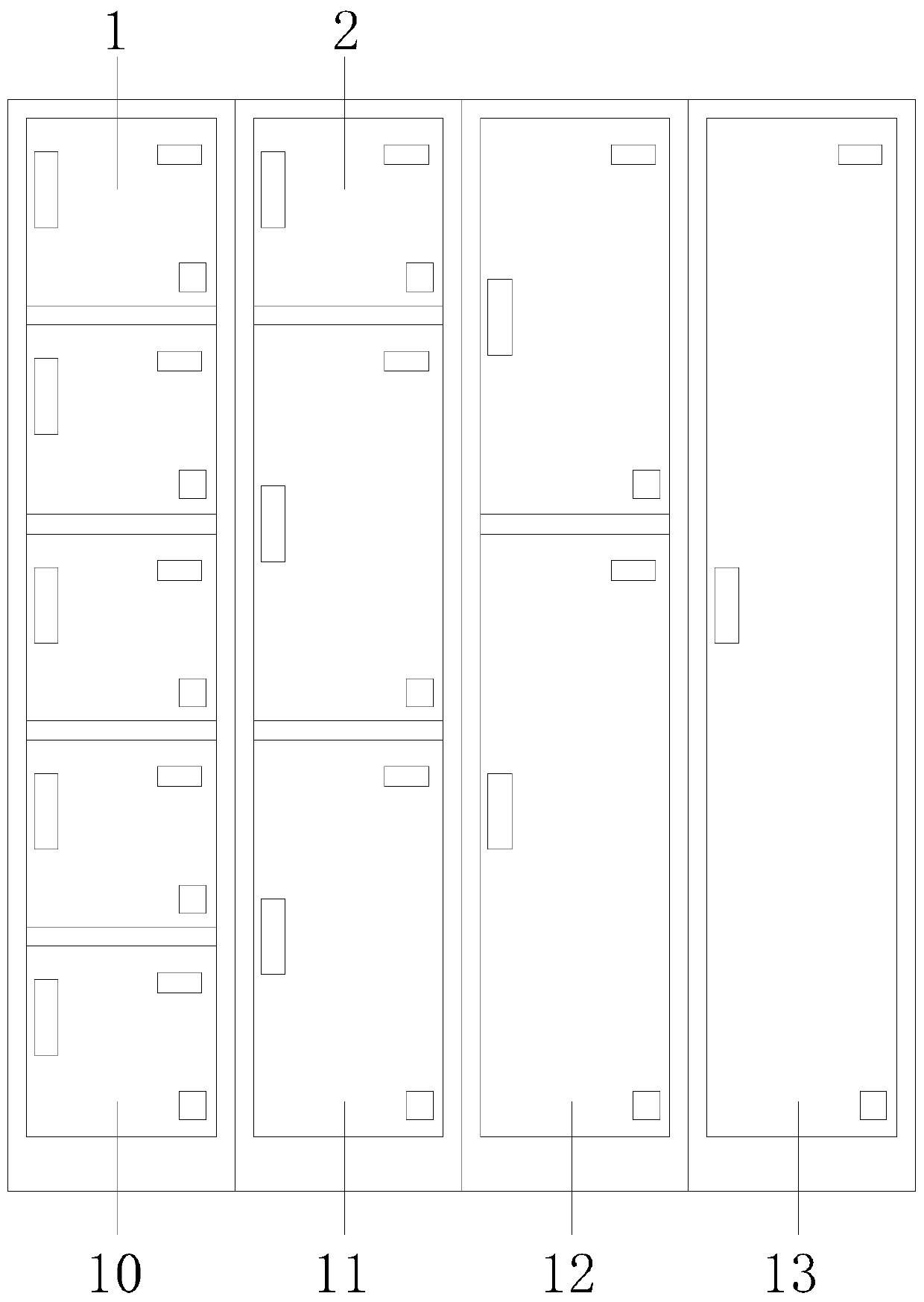 Logistics transfer cabinet used for electronic commerce and capable of changing space to reasonably store items