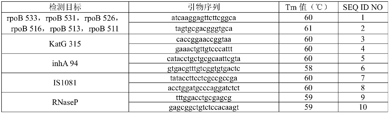 Nucleic acid reagent, kit, system and method used for detecting drug resistance of mycobacterium tuberculosis