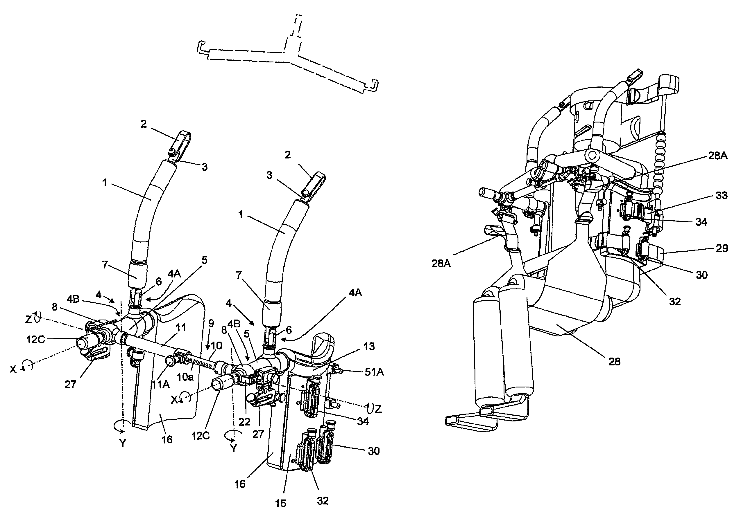 Universal patient lifting frame