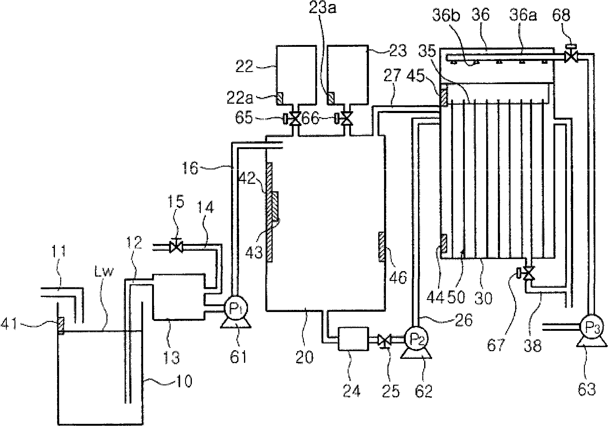 Electro-chemical water processing apparatus and method thereof