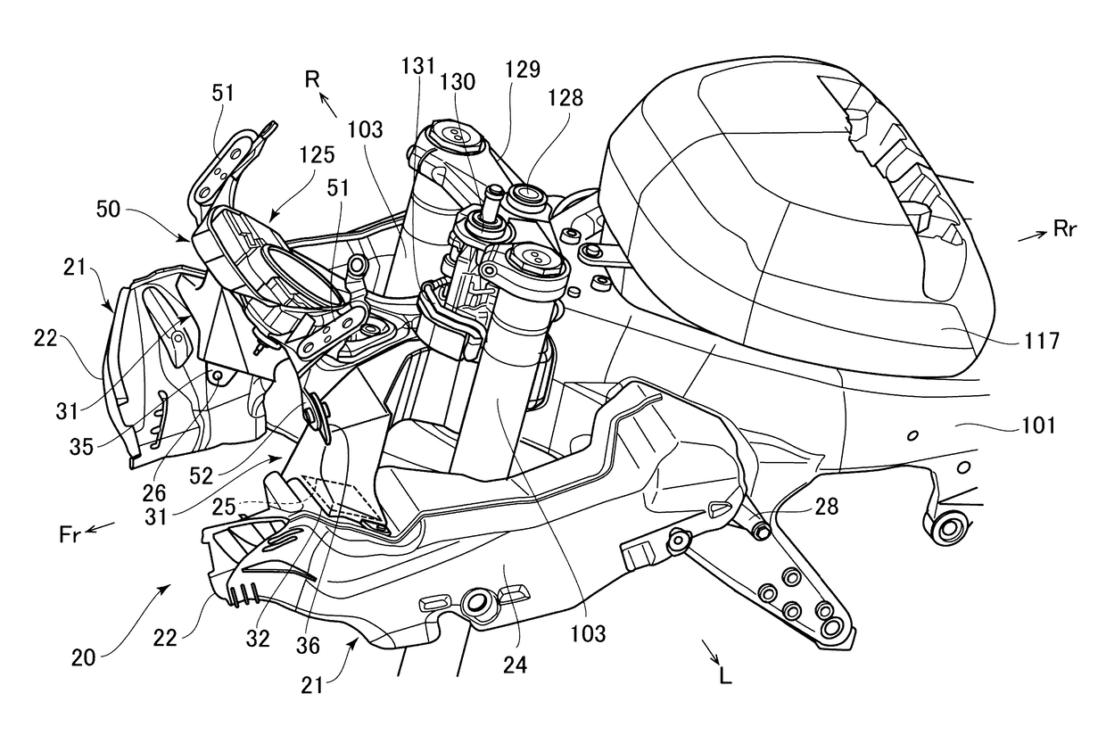 Air intake structure for saddle-ride type vehicle