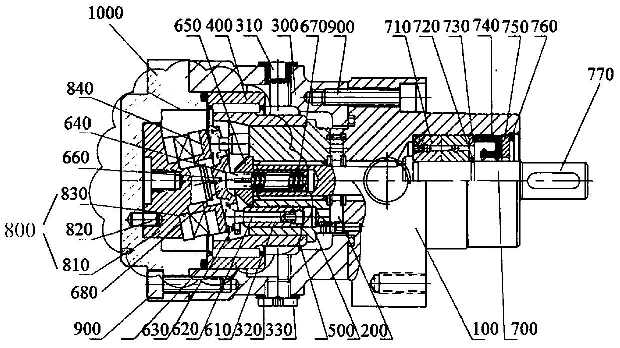 Axial plunger pump of railway track switching system