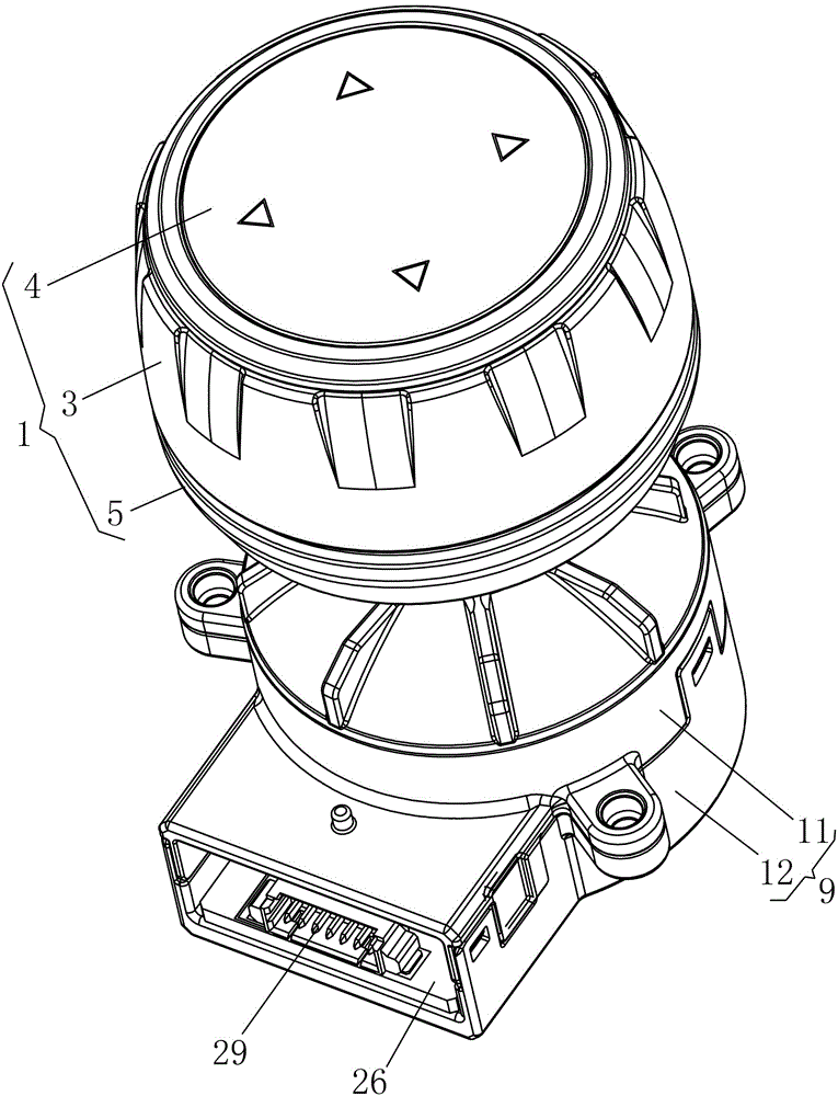 Combination structure of encoder and switch device