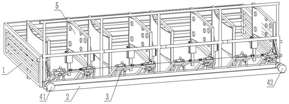 An animal fixing device for animal husbandry