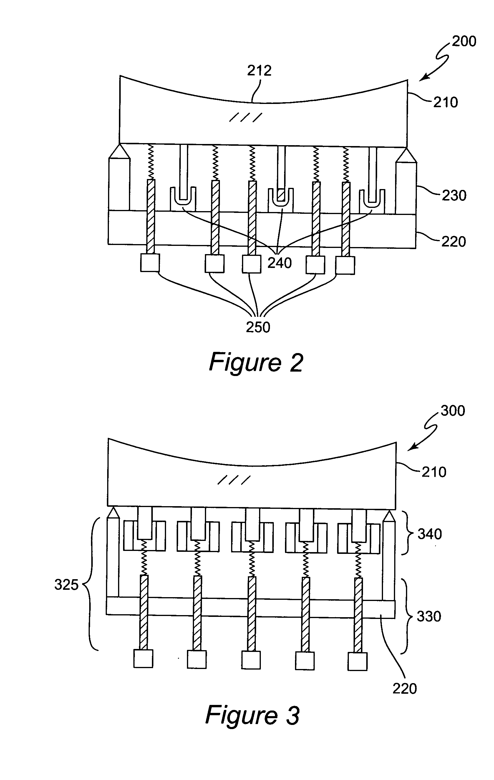 Deformable mirror with passive and active actuators