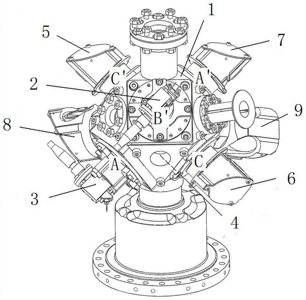 Folded optical path laser-cooled atomic device