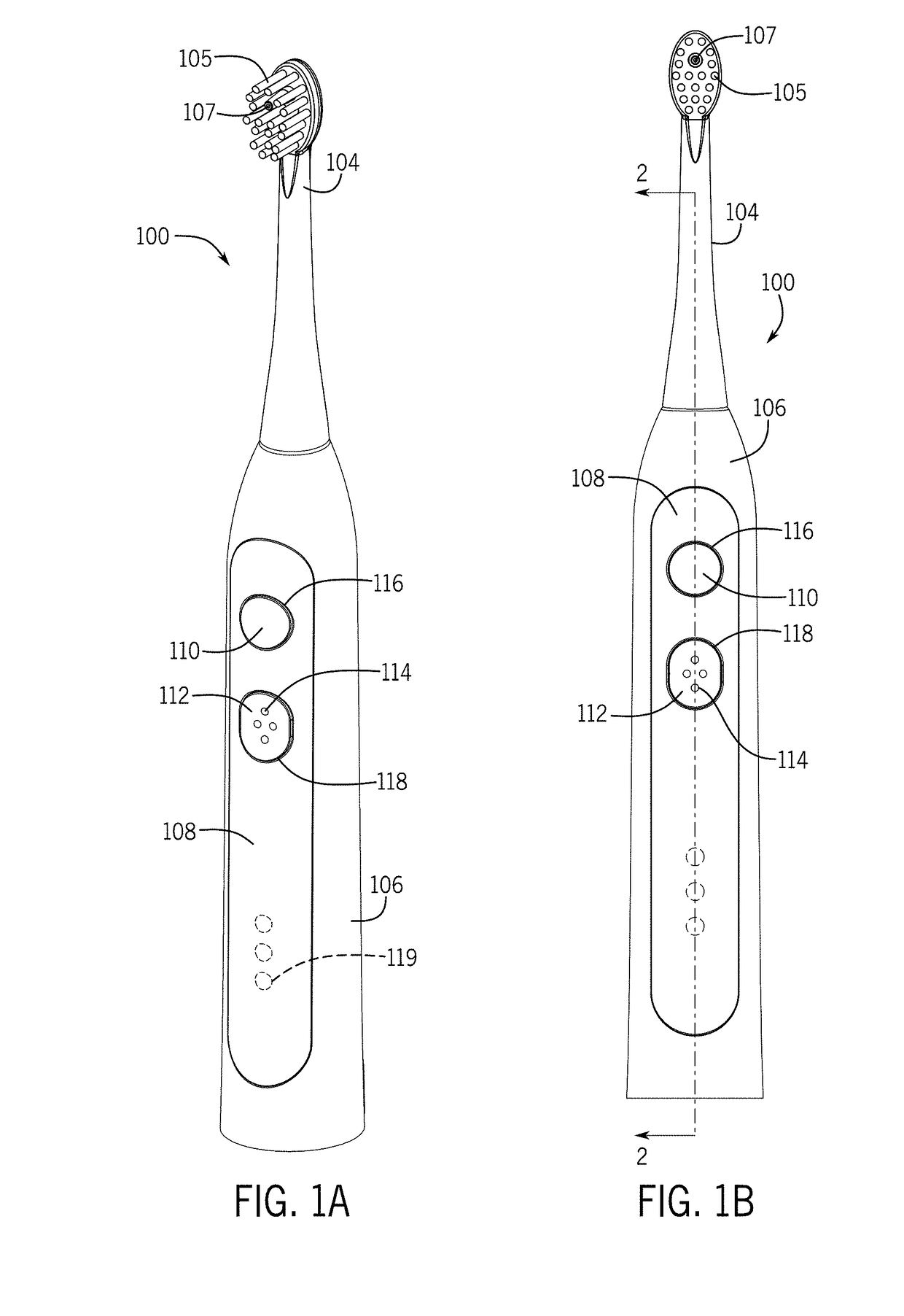 Brushing device with illumination features