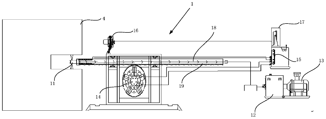 Hydraulic power and fracturing combined resonant gas extraction method for coal bed and hole packer