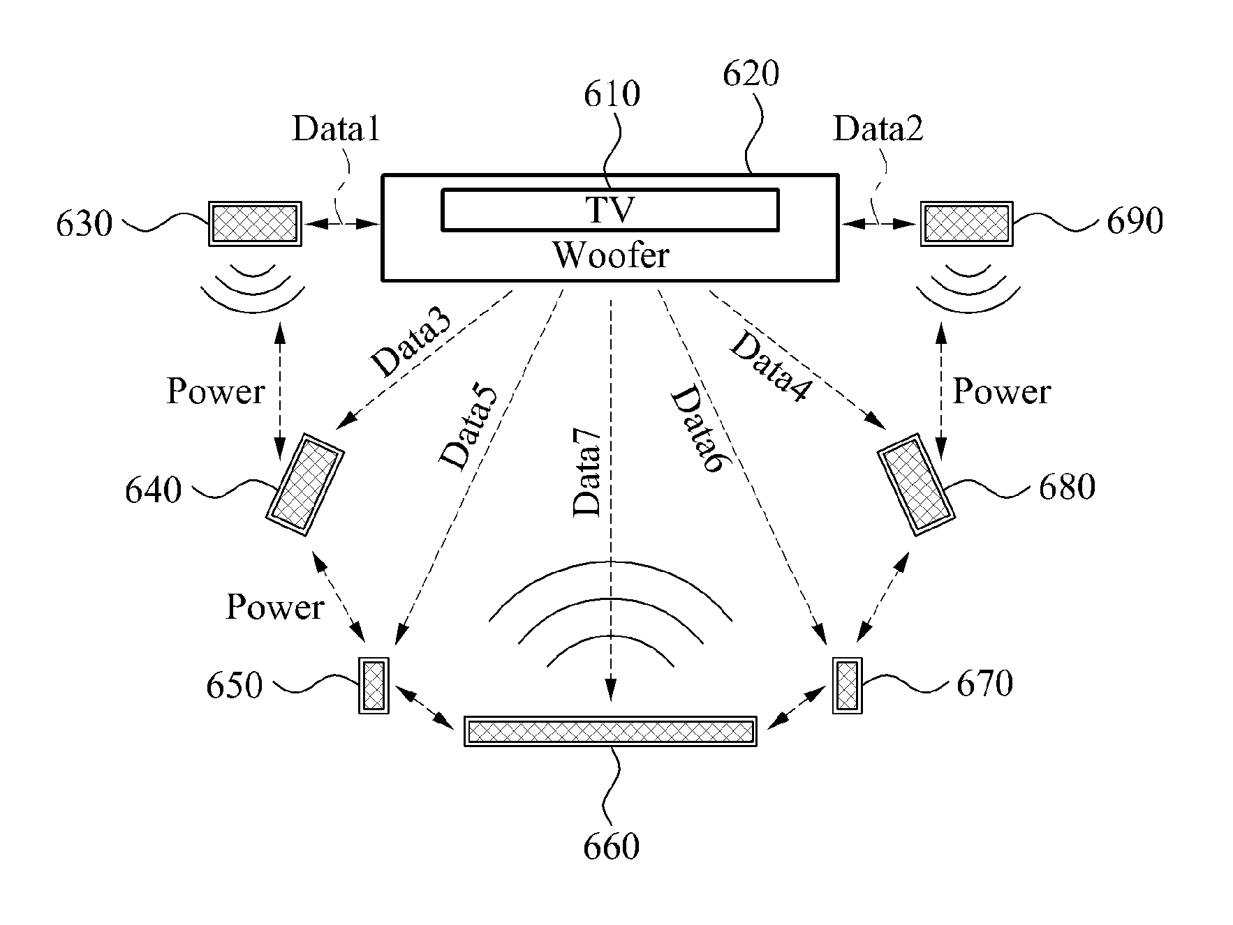 Sound system using wireless power transmission