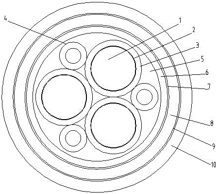 High-current carrying capacity cable for marine engineering drilling rigs