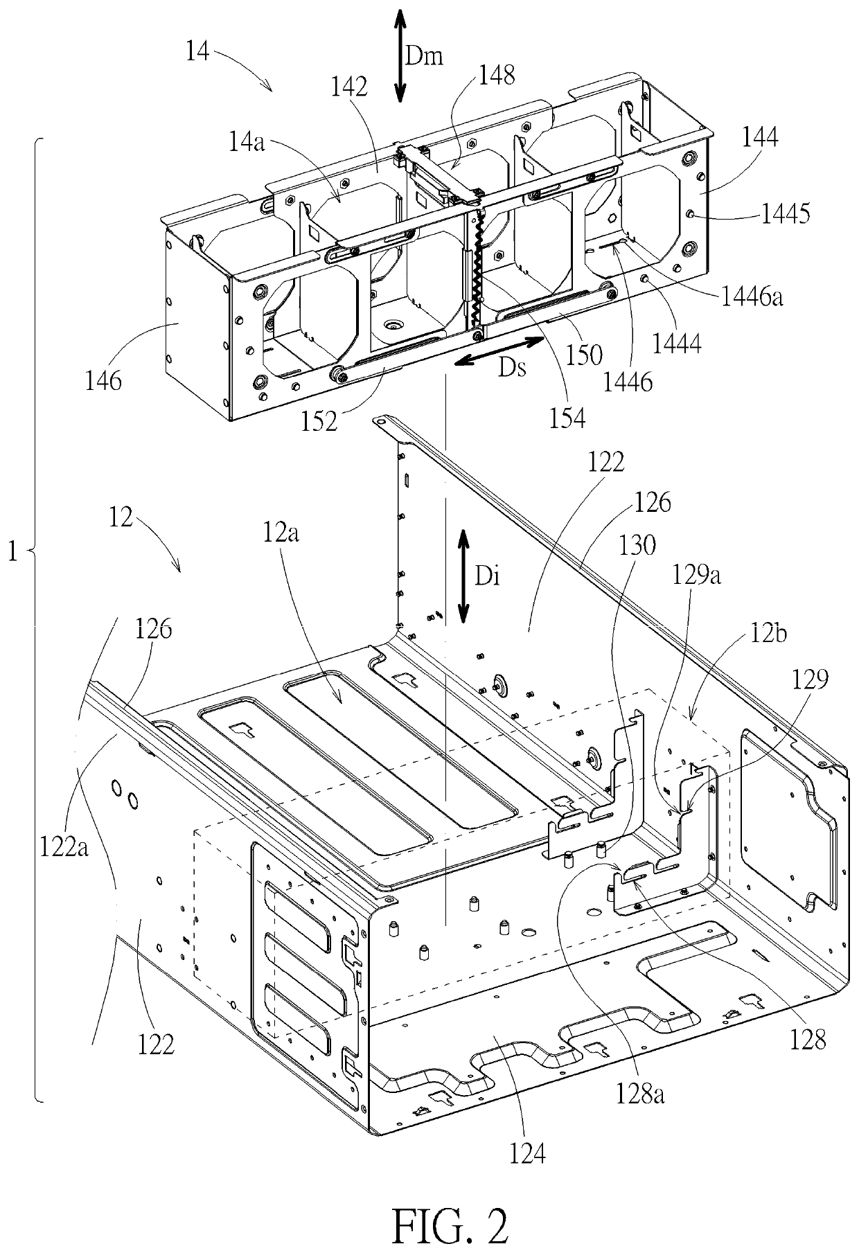 Telescopic fan cage and apparatus case therewith