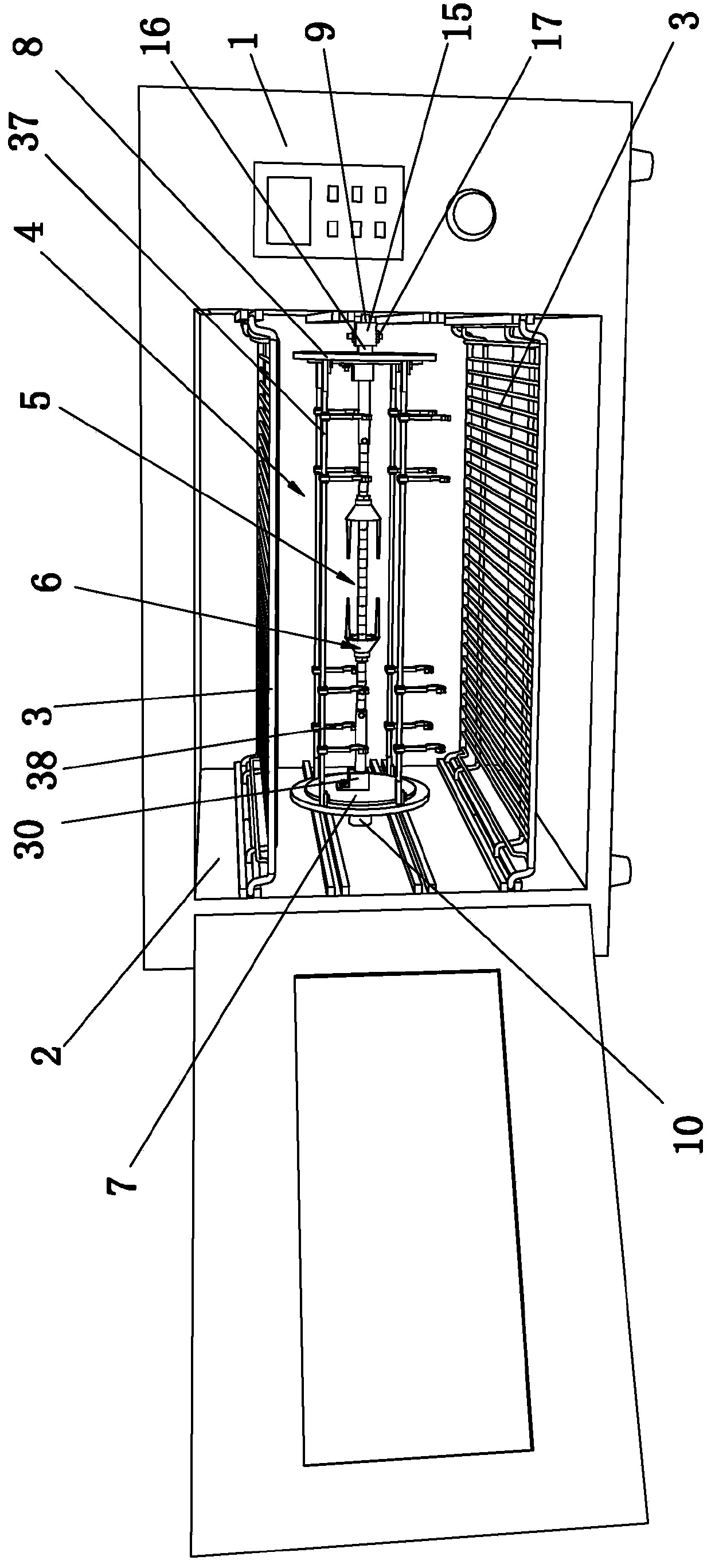 Steaming oven with rotary grill and using method of rotary grill