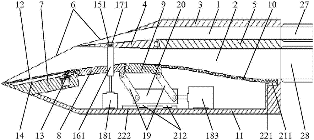 Pneumatic type/mechanical type combined adjustment mach number 0-7 stage combined engine air inlet