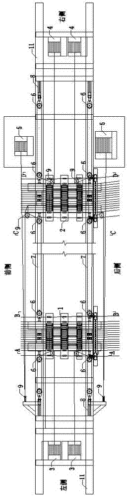 Cable saddle transverse moving system of large-tonnage cable crane and cable saddle transverse moving method