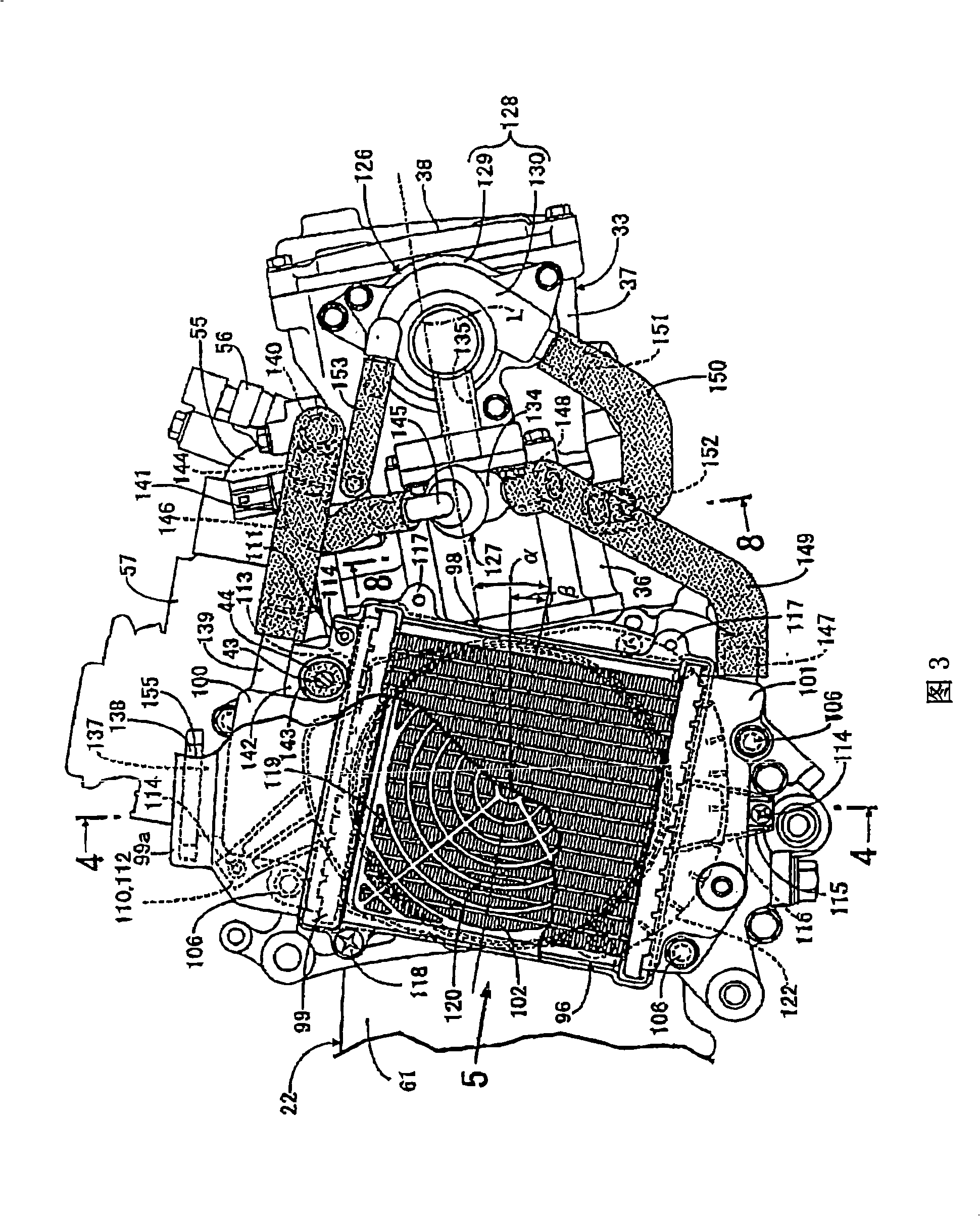 Cooling system of engine for small-sized vehicle