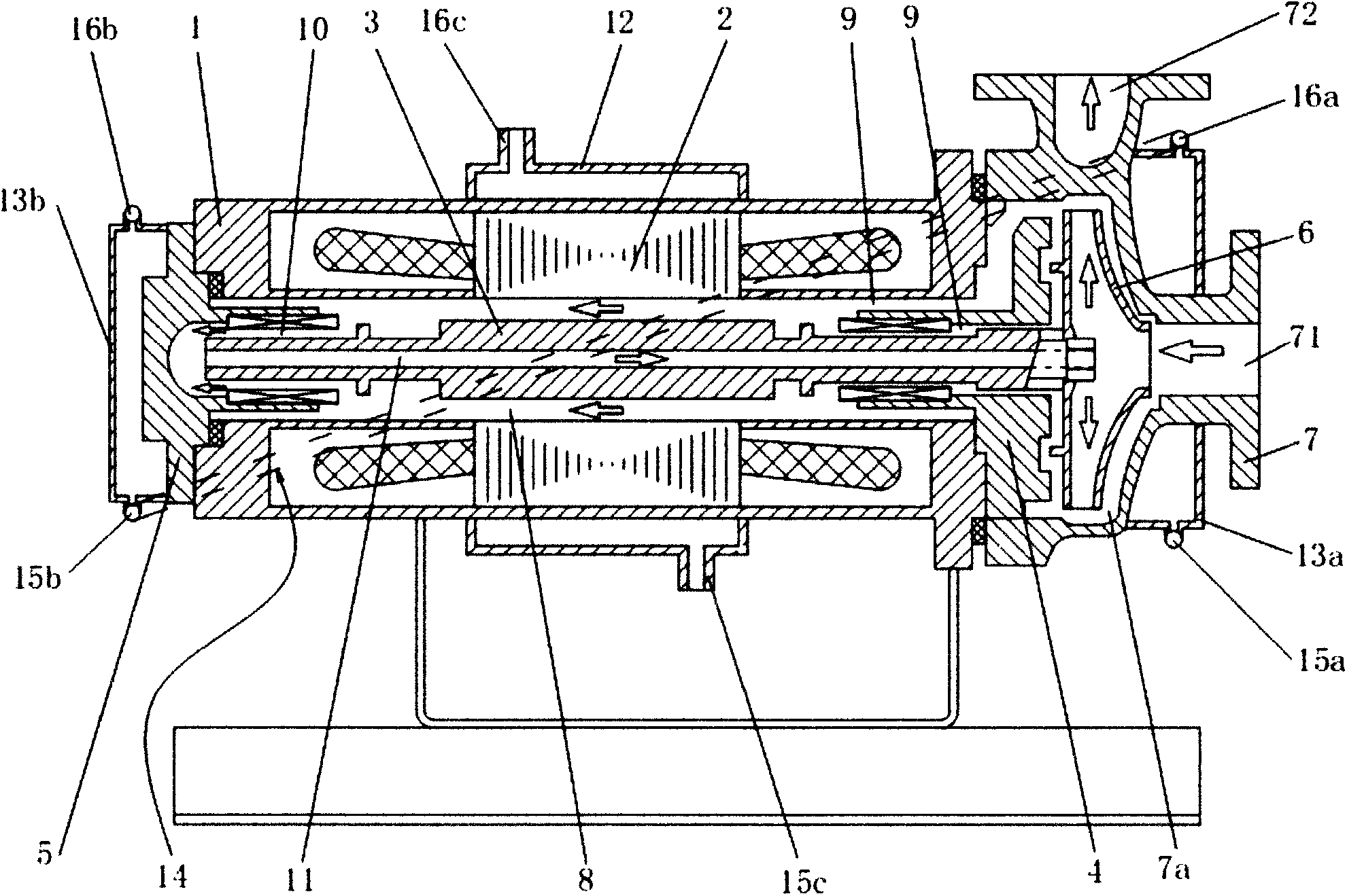 Shield electric pump for conveying media easy to solidify and crystallize