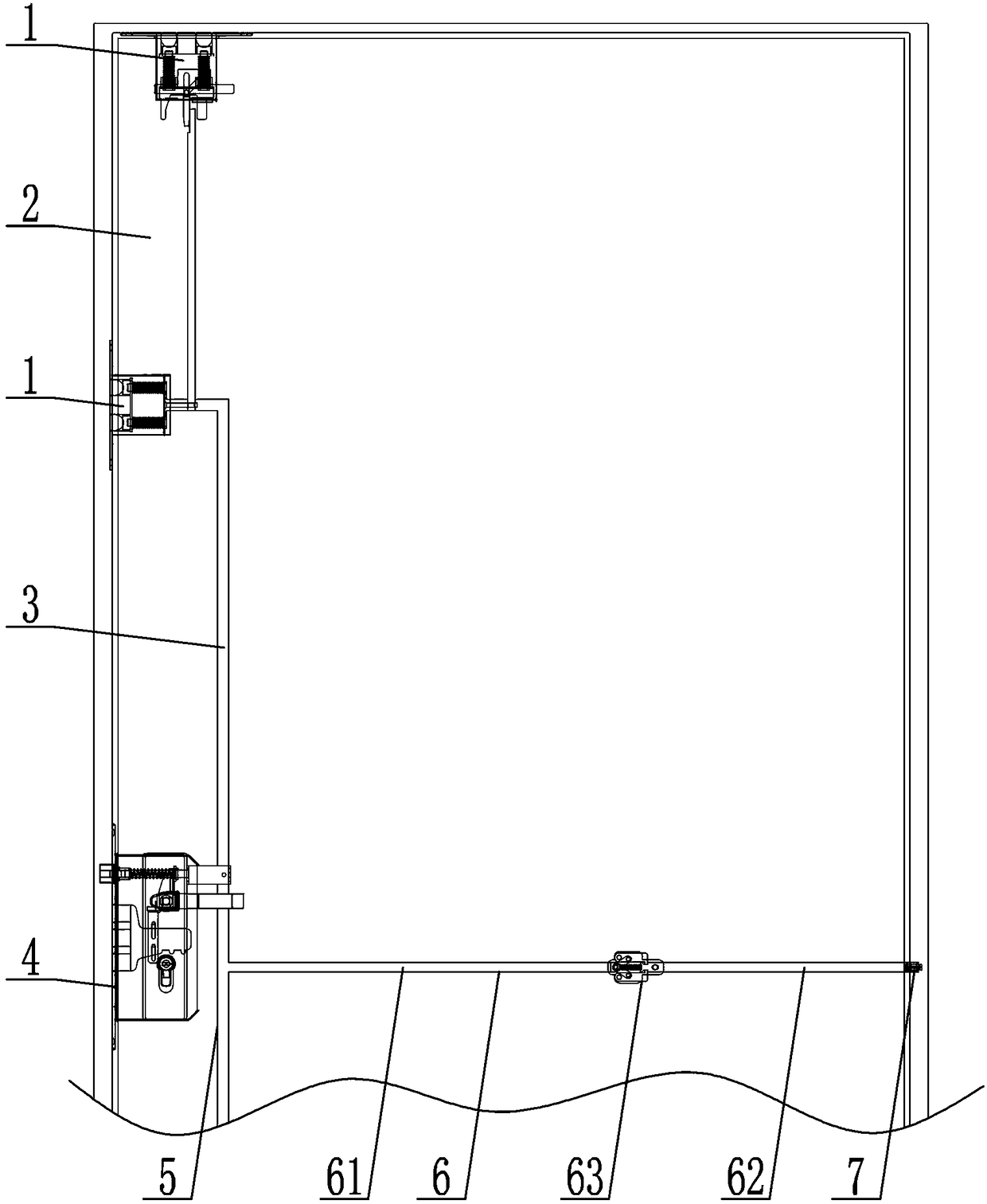 Post-trigger type door leaf linkage structure