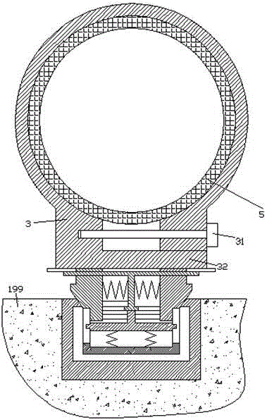 Installing and fixing device used for drainage pipe of building