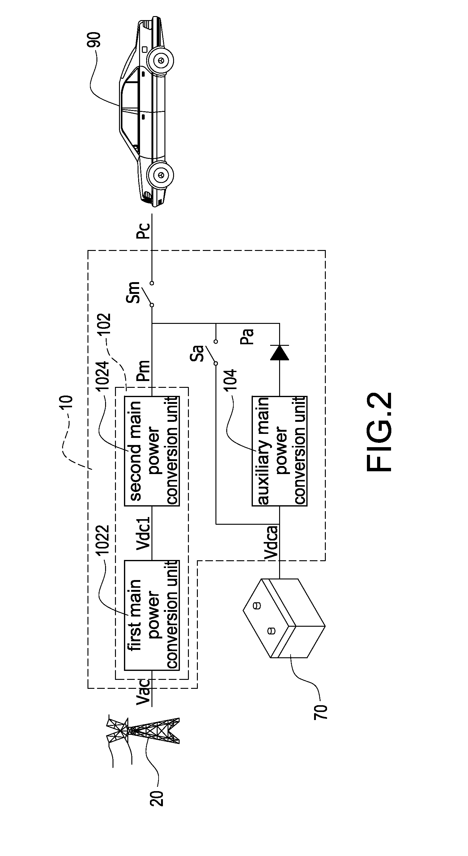 Charging apparatus with dynamical charging power and method of operating the same