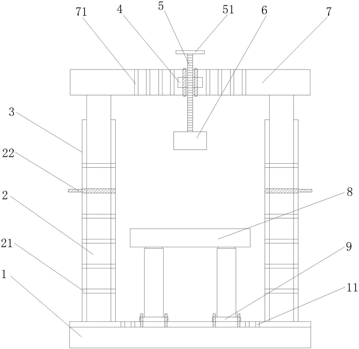 Self-balancing adjustable mechanical loading test device