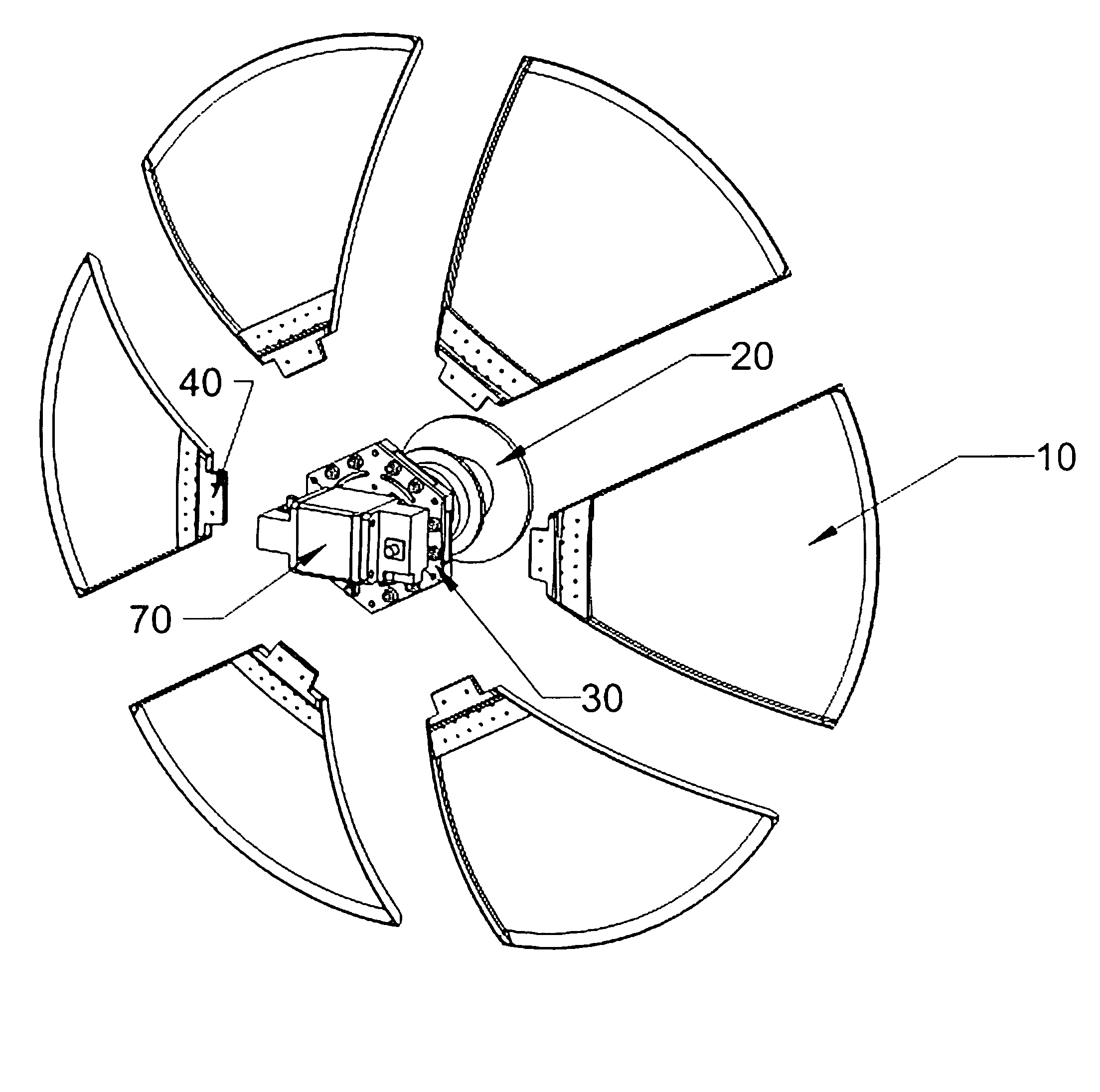 Antenna for compact satellite terminal