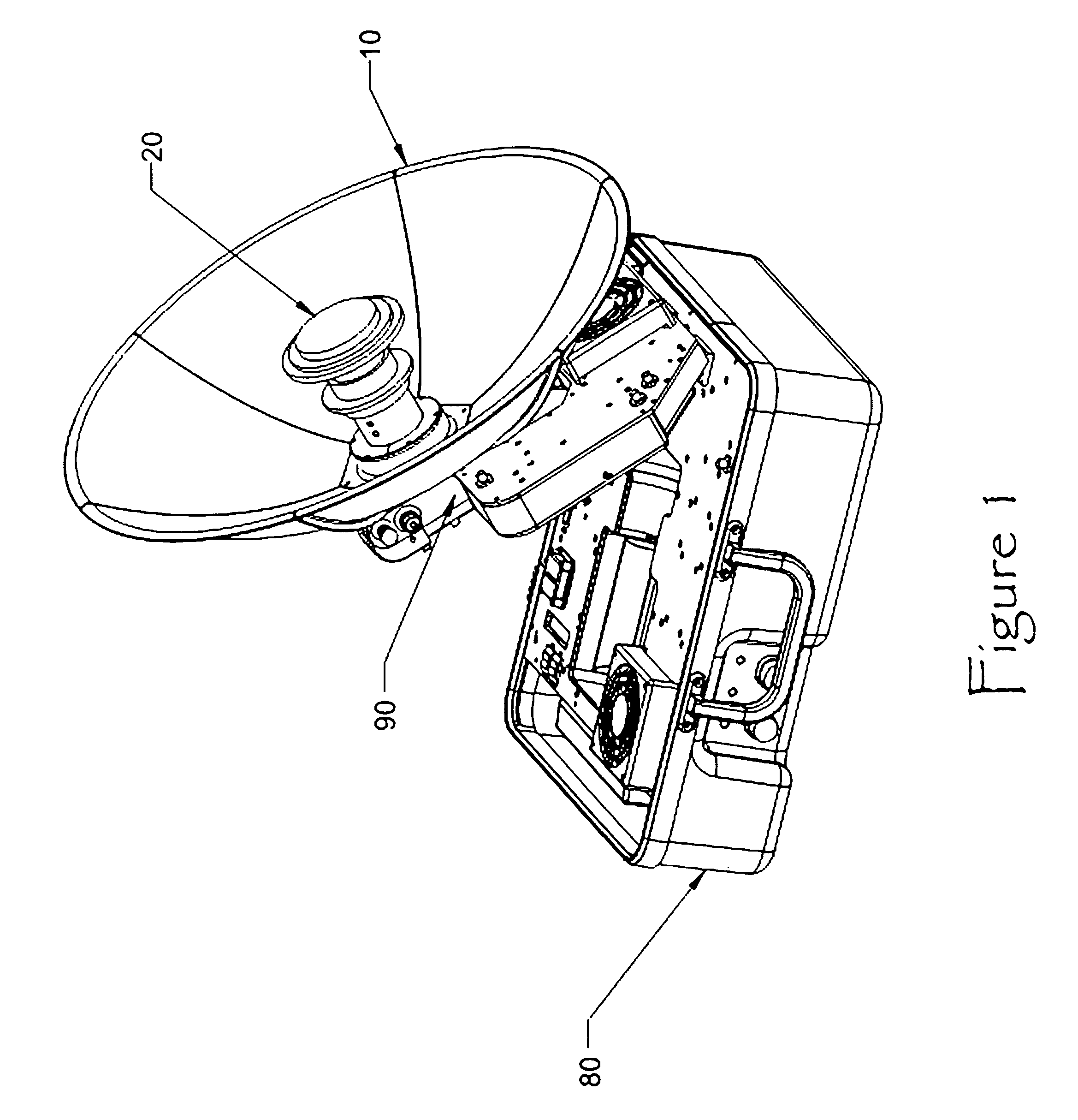 Antenna for compact satellite terminal