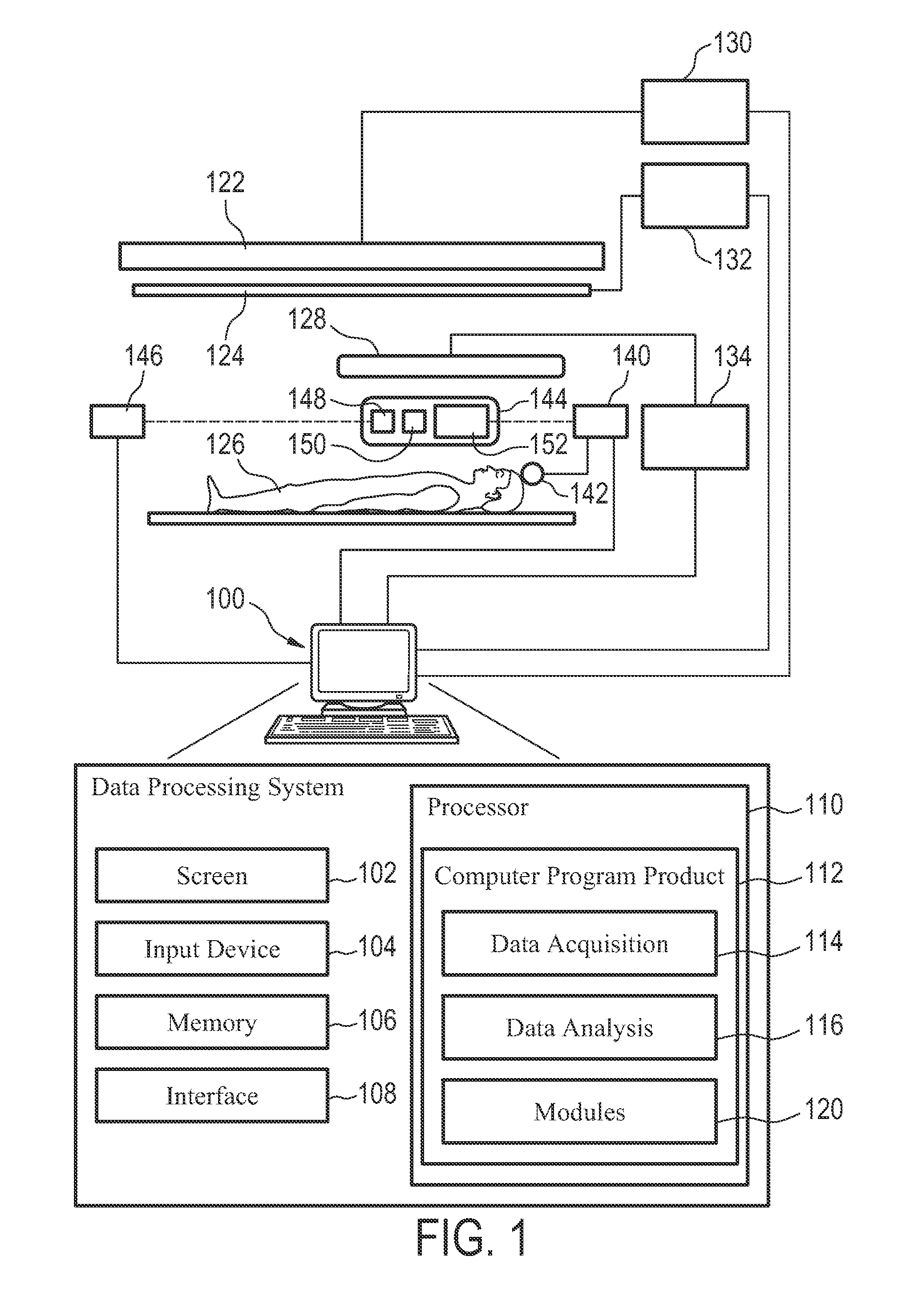 Inductively powered electric component of an MRI apparatus