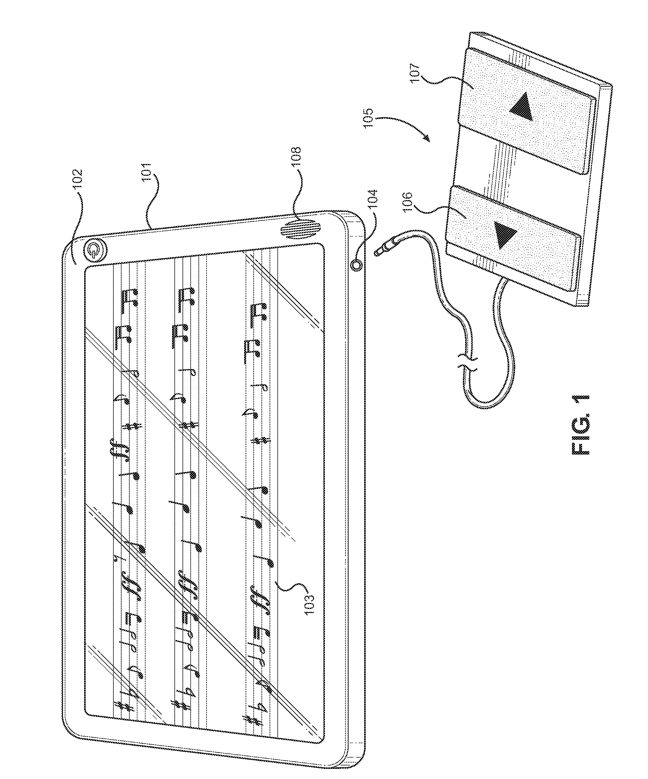 Musical Score Display Device and Accessory Therefor