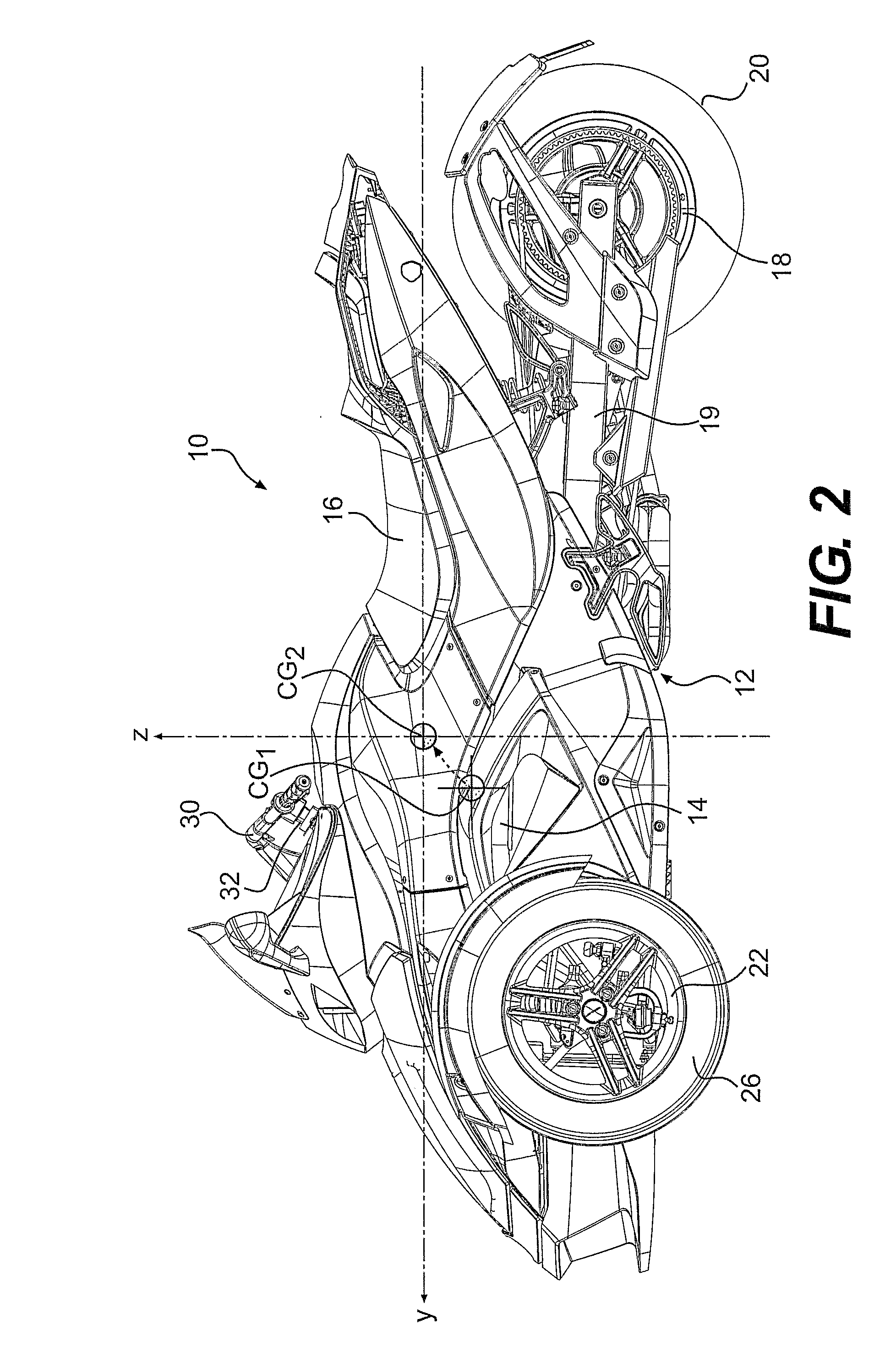 Three-wheel vehicle electronic stability system