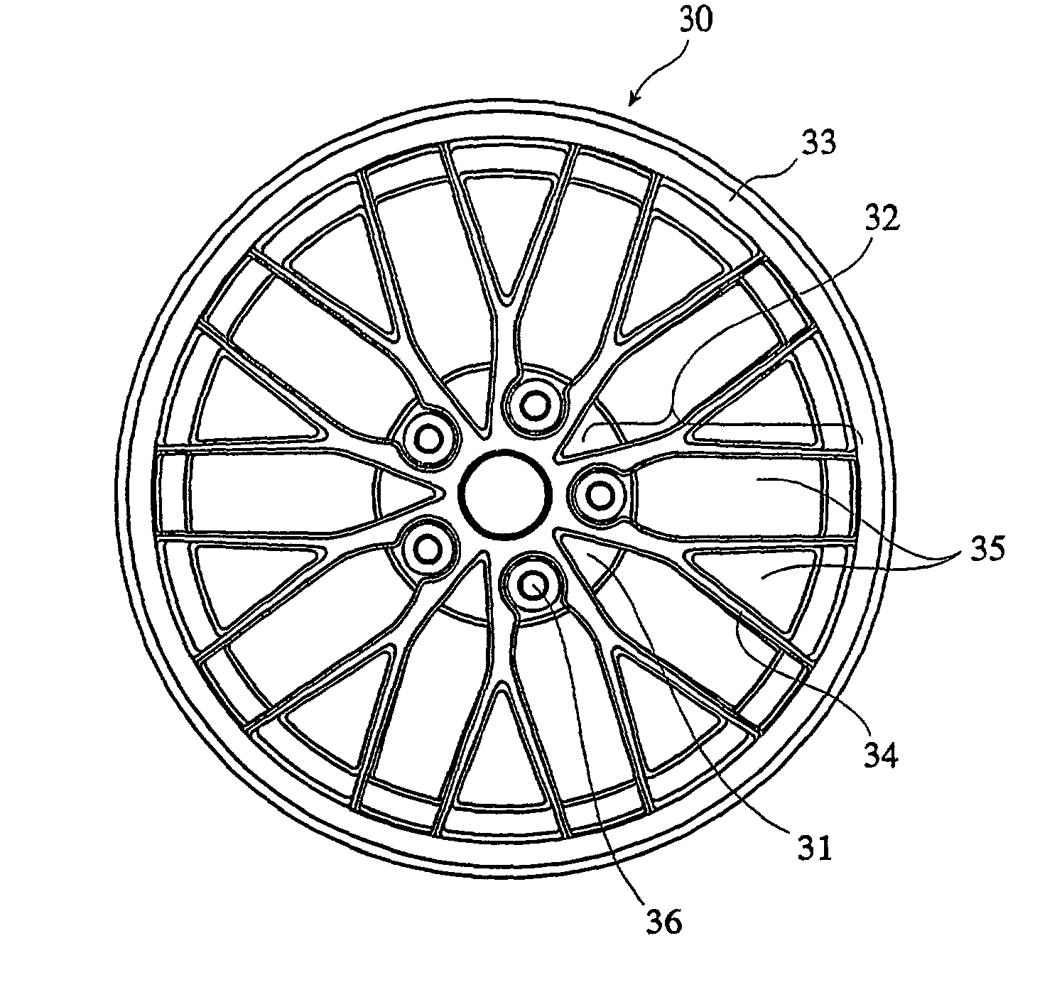 Light alloy wheel for vehicle and method and apparatus for producing same