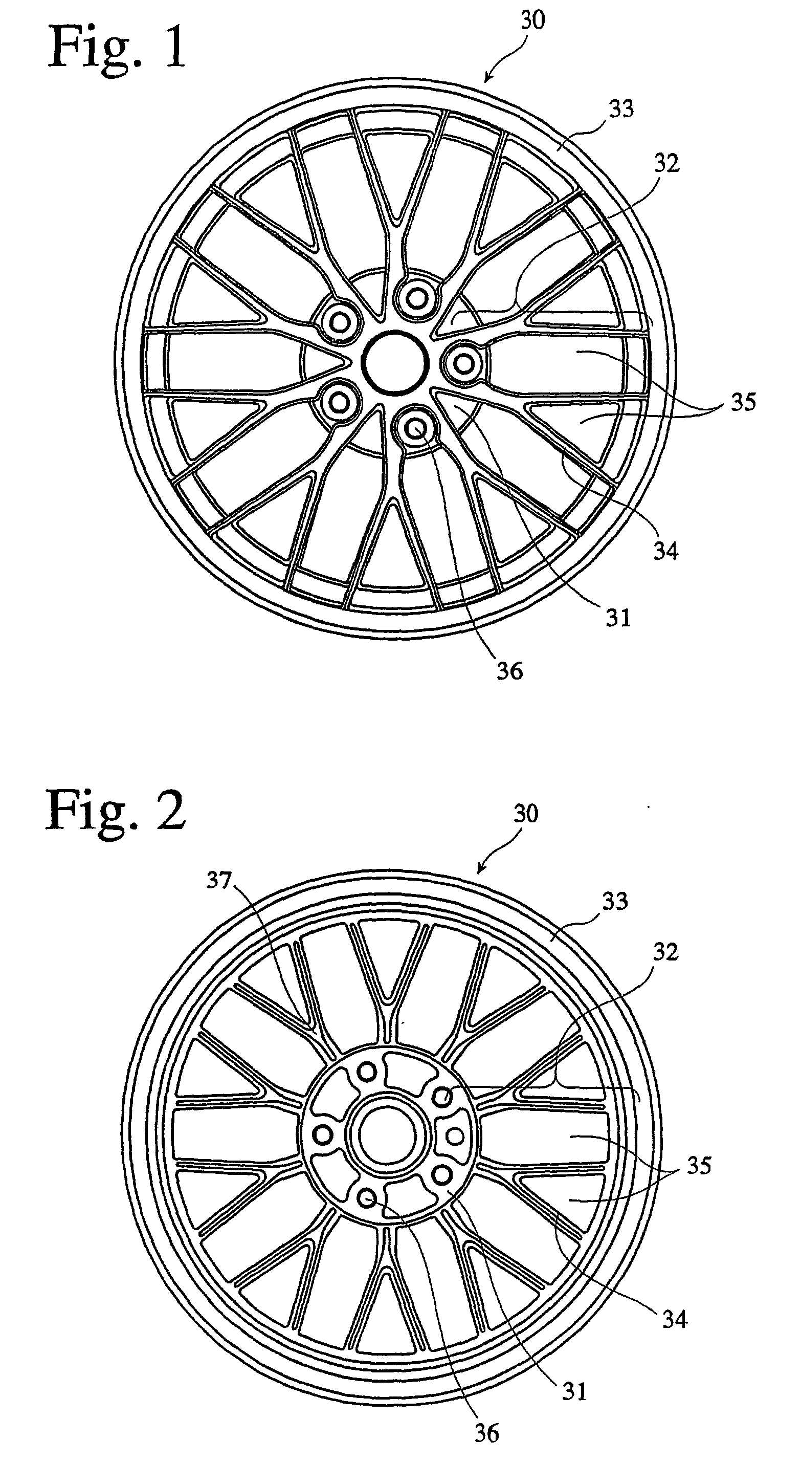 Light alloy wheel for vehicle and method and apparatus for producing same