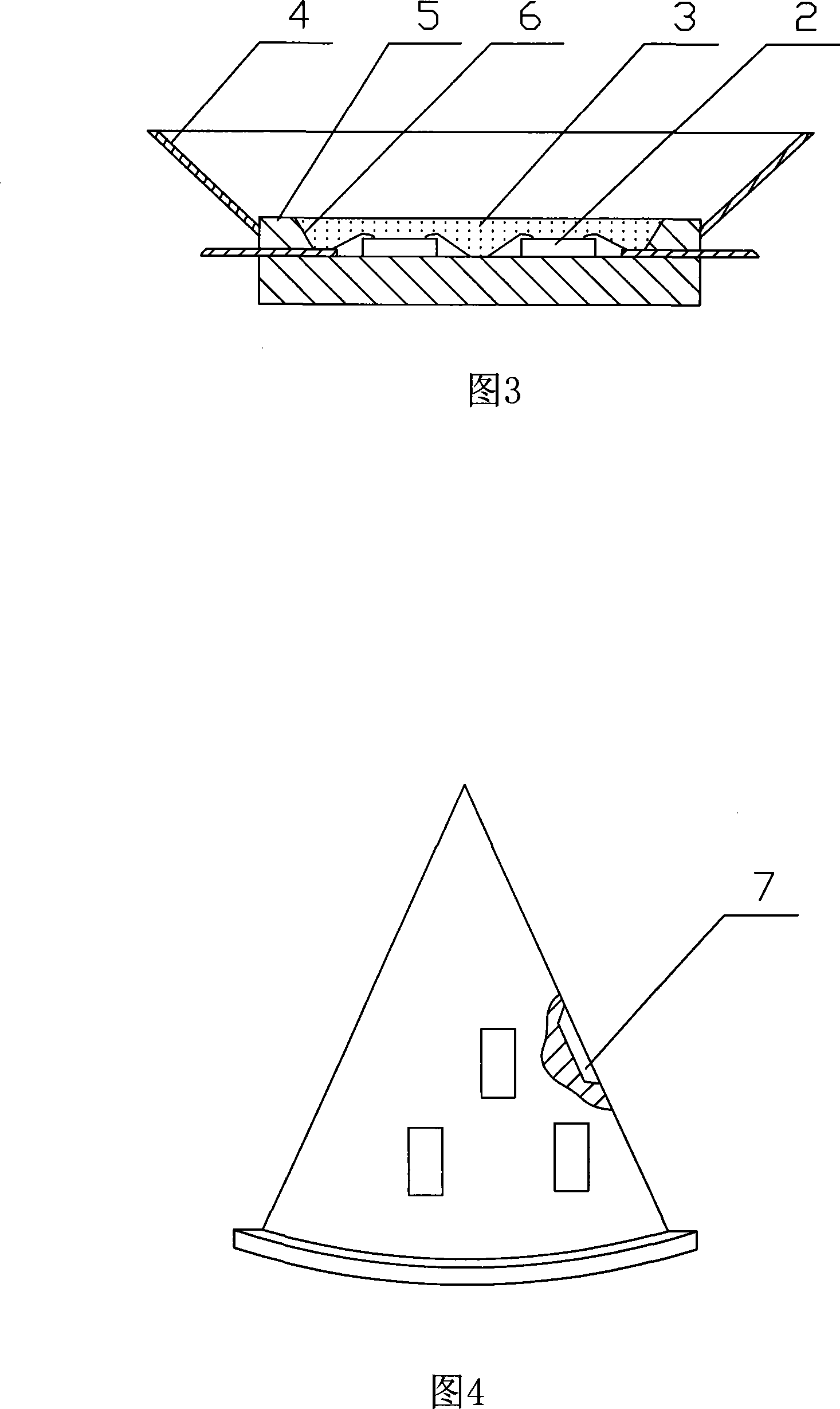 Slope surface LED support and LED light source