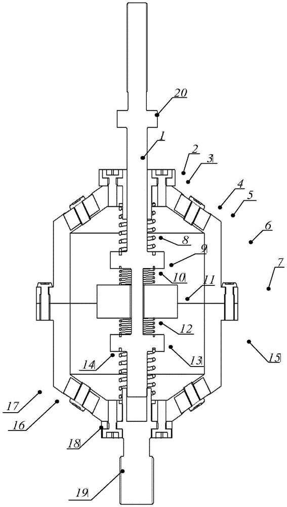 A super -damaged vibrator with negative rigidity with an inclined magnet